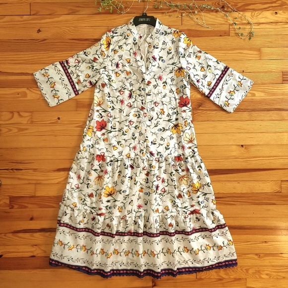 To My Lovers Maxi Dress Tiered Button Liberty Floral and Paisley - size medium - Picture 10 of 14